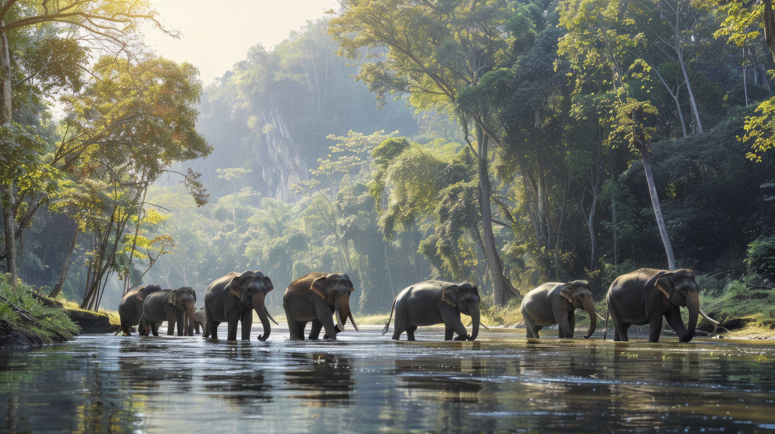 Cinematic aerial view of Yala National Park at sunset — luxury safari lodge WildernessB